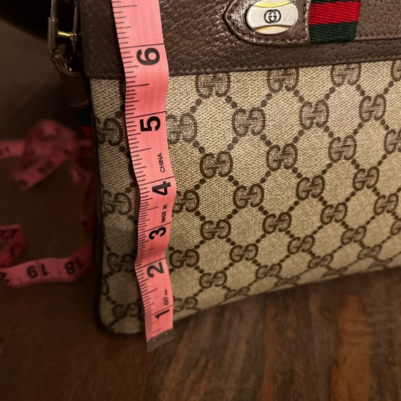 AUTHENTIC GUCCI VINTAGE CROSSBODY SHERRY LINE BROWN PVC - Picture 10 of 10